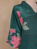 Teal Green Floral Printed Design Crepe Straight Cut Salwar Suit