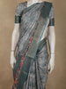 Teal Green Floral Printed Design Semi Tussar Saree
