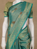 Teal Green Floral Printed Georgette Saree - Diadem