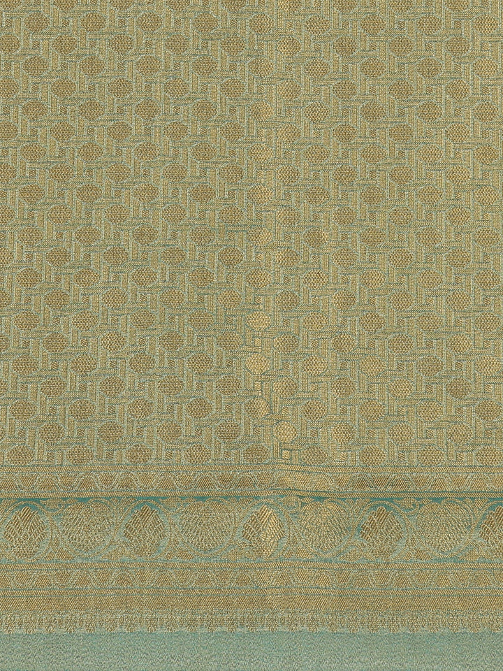 Teal Green Floral Printed Georgette Saree - Diadem