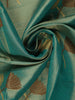 Teal Green Floral Printed Georgette Saree - Diadem