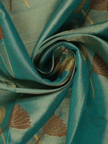 Teal Green Floral Printed Georgette Saree - Diadem