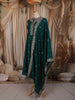 Teal Green Floral Sequins Embroidered Design Silk Anarkali Salwar Suit with Designer Dupatta
