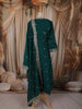 Teal Green Floral Sequins Embroidered Design Silk Anarkali Salwar Suit with Designer Dupatta