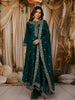 Teal Green Floral Sequins Embroidered Design Silk Anarkali Salwar Suit with Designer Dupatta