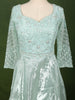 Teal Green Floral Vine Sequins and Thread Embroidered Design Organza Gown with Matching Dupatta