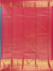 Teal Green Floral Woven Design Pure Kanchipuram Silk Saree with Contrast Pink Zari Border