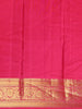 Teal Green Floral Woven Design Pure Kanchipuram Silk Saree with Contrast Pink Zari Border