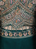 Teal Green Floral Zari Embroidered Design Georgette Palazzo Suit with Over Coat