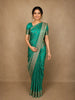 Teal Green Floral Zari Woven Design Banarasi Silk Designer Saree with Designer Border