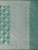 Teal Green Floral Zari Woven Design Pure Banarasi Silk Saree with Zari Border