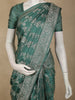 Teal Green Floral Zari Woven Design Pure Banarasi Silk Saree with Zari Border