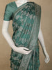 Teal Green Floral Zari Woven Design Pure Banarasi Silk Saree with Zari Border