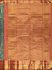 Teal Green Floral Zari Woven Design Pure Kanchipuram Silk Saree with Contrast Zari Border
