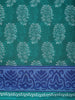 Teal Green Floral and Leaf Printed karishma Cotton Saree with Blue Ornamental Border