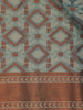 Teal Green Geometric Design Tussar Silk Saree