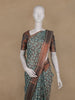 Teal Green Geometric Design Tussar Silk Saree