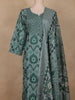 Teal Green  Geometric Printed Design Cotton Straight Cut Salwar Suit