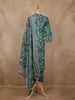 Teal Green  Geometric Printed Design Cotton Straight Cut Salwar Suit