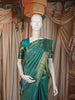 Teal Green Geometric Zari Woven Design Pure Kanchipuram Silk Saree with Matching Zari Border