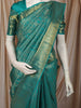 Teal Green Geometric Zari Woven Design Pure Kanchipuram Silk Saree with Matching Zari Border