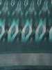 Teal Green Ikat Printed Design Linen Cotton Casual Wear Saree