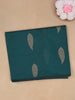 Teal Green Leaf Woven Design Cotton Saree with Self Border