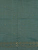 Teal Green Leaf Motif Woven Tussar Silk Saree