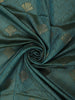 Teal Green Leaf Motif Woven Tussar Silk Saree