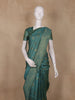 Teal Green Leaf Motif Woven Tussar Silk Saree