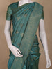 Teal Green Leaf Motif Woven Tussar Silk Saree