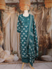 Teal Green Motif Printed Cotton Salwar Suit with Dupatta