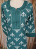 Teal Green Motif Printed Cotton Salwar Suit with Dupatta