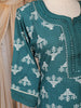 Teal Green Motif Printed Cotton Salwar Suit with Dupatta