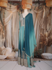 Teal Green Ombre Sequins and Zari Embroidered Design Georgette Anarkali Gown with Dupatta