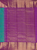 Teal Green Peacock Motif Woven Pure Kanchipuram Silk Saree