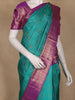 Teal Green Peacock Motif Woven Pure Kanchipuram Silk Saree
