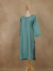 Teal Green Sequins Design Georgette Kurti - Diadem