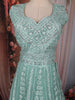 Teal Green Sequins and Beads Embroidered Design Net Lehenga With Net Dupatta