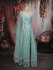 Teal Green Sequins and Beads Embroidered Design Net Lehenga With Net Dupatta