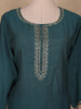 Teal Green Solid Design Cotton Straight Cut Salwar Suit