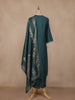 Teal Green Solid Design Cotton Straight Cut Salwar Suit