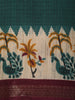 Teal Green Solid Design Crepe Saree with Peacock Border