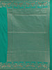 Teal Green Solid Design Raw Silk Saree with Zari Border