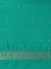 Teal Green Solid Design Raw Silk Saree with Zari Border