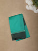 Teal Green Solid Design Semi Silk Fancy Wear Saree with Contrast Border