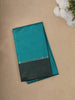 Teal Green Solid Design Semi Silk Fancy Wear Saree with Contrast Border