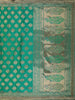 Teal Green Traditional Butta Zari Woven Design Banarasi Silk Designer Saree with Stone Work Border