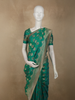 Teal Green Traditional Butta Zari Woven Design Banarasi Silk Designer Saree with Stone Work Border