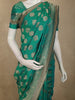 Teal Green Traditional Butta Zari Woven Design Banarasi Silk Designer Saree with Stone Work Border